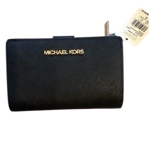Michael Kors Black Wallet with Gold Accents